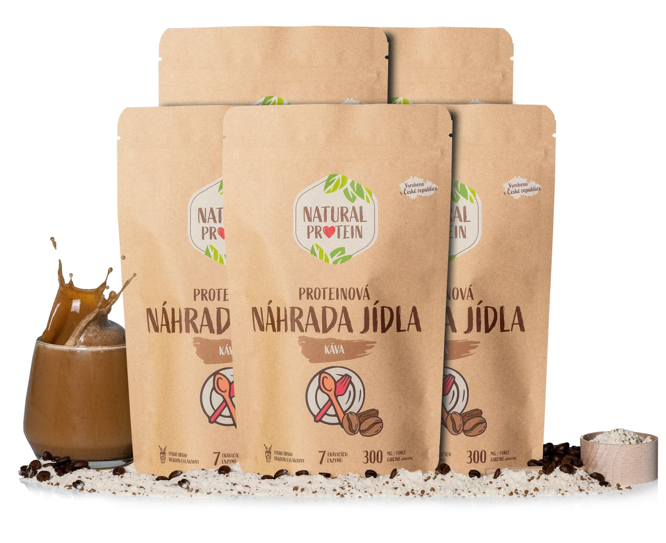 NaturalProtein Náhrada jedla - Káva 5 kusov