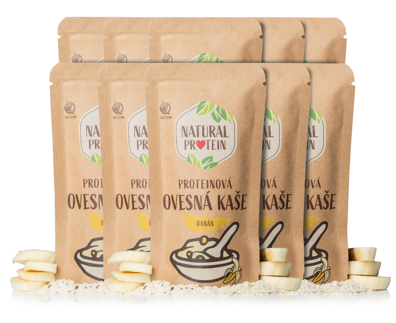 NaturalProtein Proteínová ovsená kaša Banán (60 g) 10 kusov