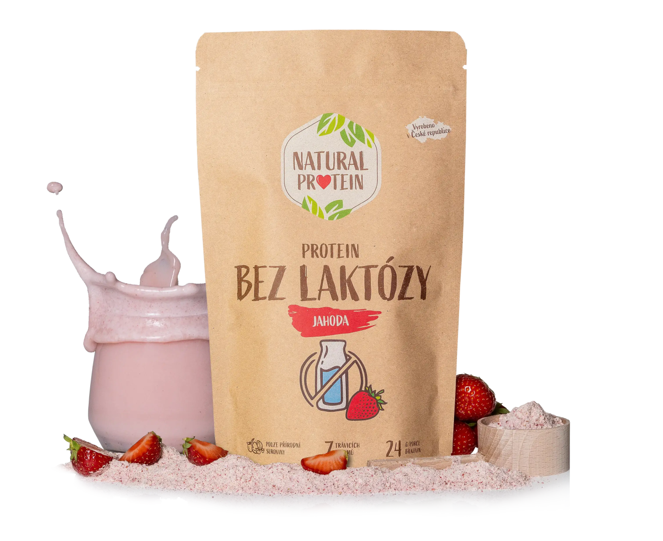 NaturalProtein Bezlaktózový proteín - Jahoda